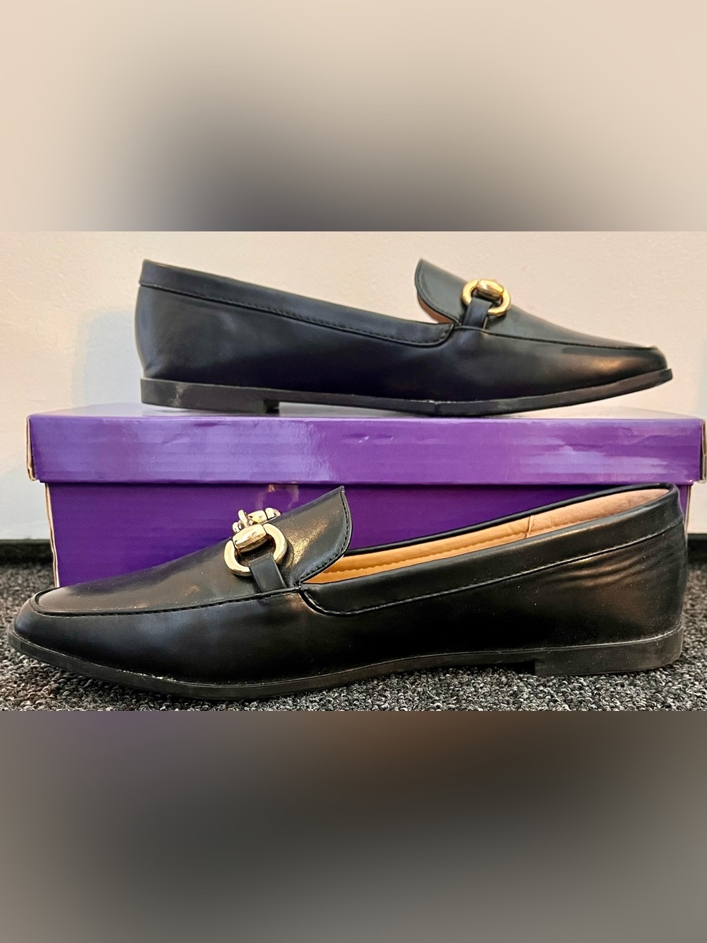 Madden Girl "Carnaby" Black Horsebit Loafers